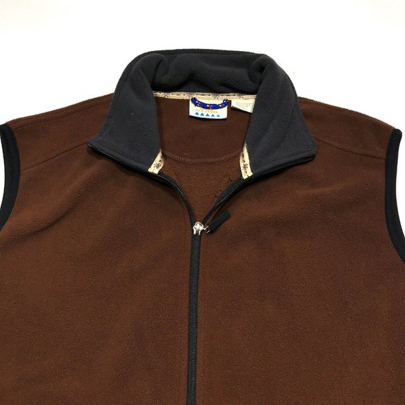 Destination: 10,00 ft Above Sea Level Brown Fleece Full Zip Vest Jacket Mens XL - Picture 2 of 5